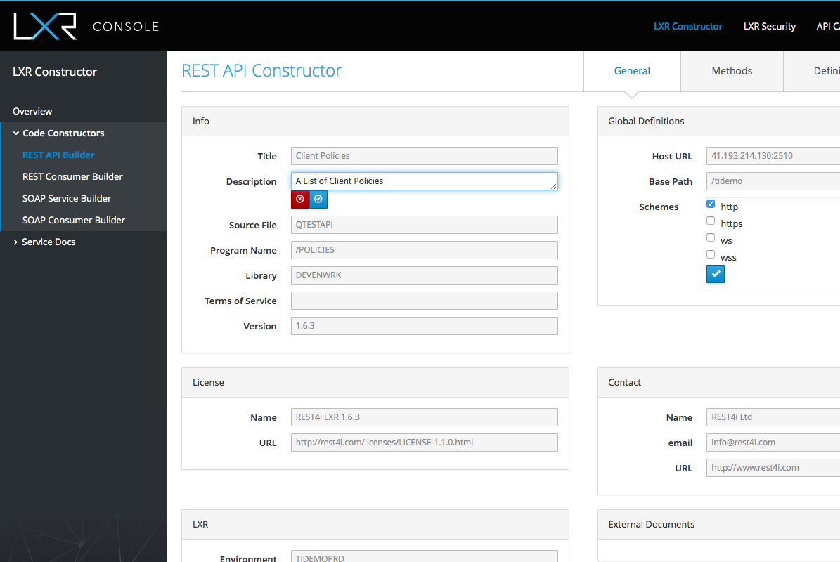 LXR API REST Generator